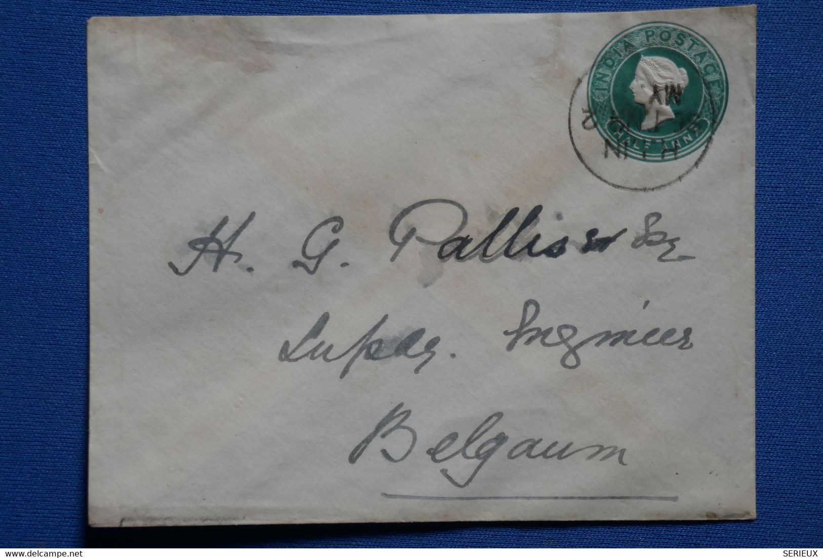 W5 INDIA   BELLE LETTRE RARE   1895   VOYAGEE  BELGAUM+  AFFRANCHISSEMENT PLAISANT - 1882-1901 Empire