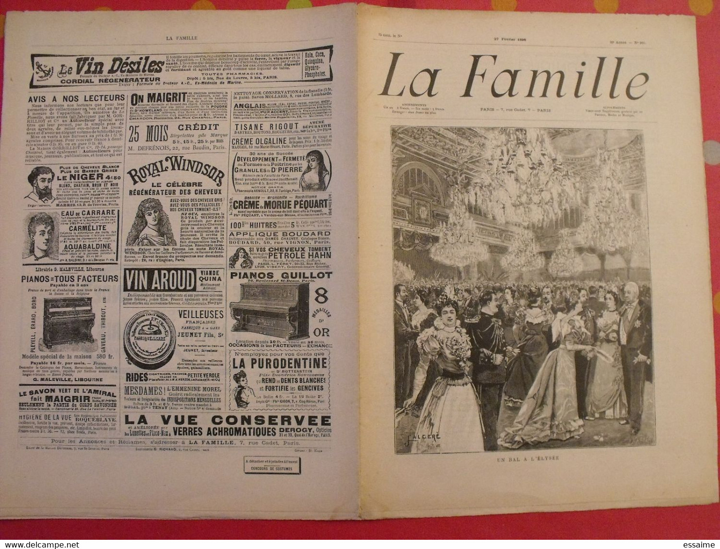 5 n° de "La famille" 1898. mode dentelle broderie gravures debrave landré le dru boyer-breton ruffe haquette landelle