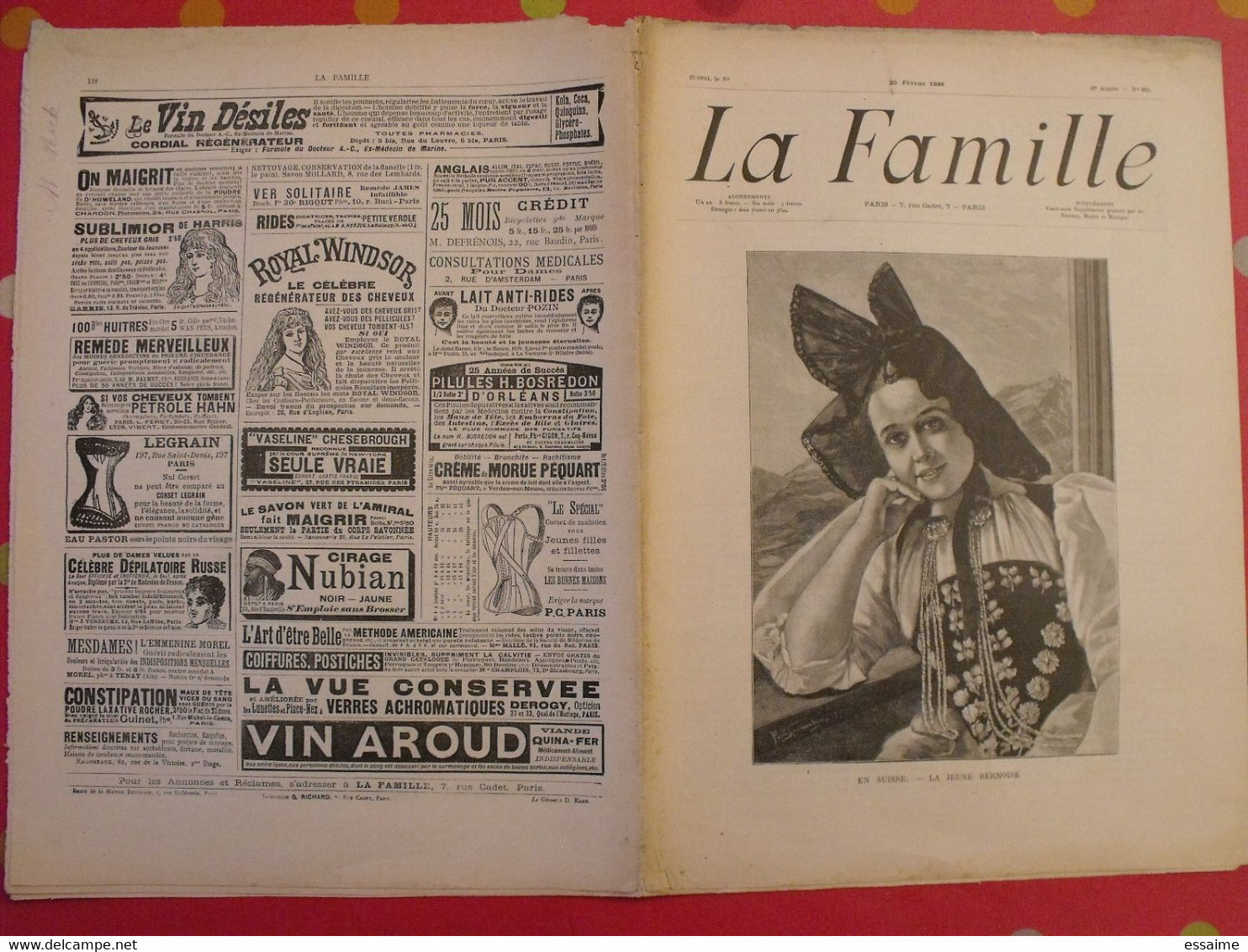 5 n° de "La famille" 1898. mode dentelle broderie gravures debrave landré le dru boyer-breton ruffe haquette landelle