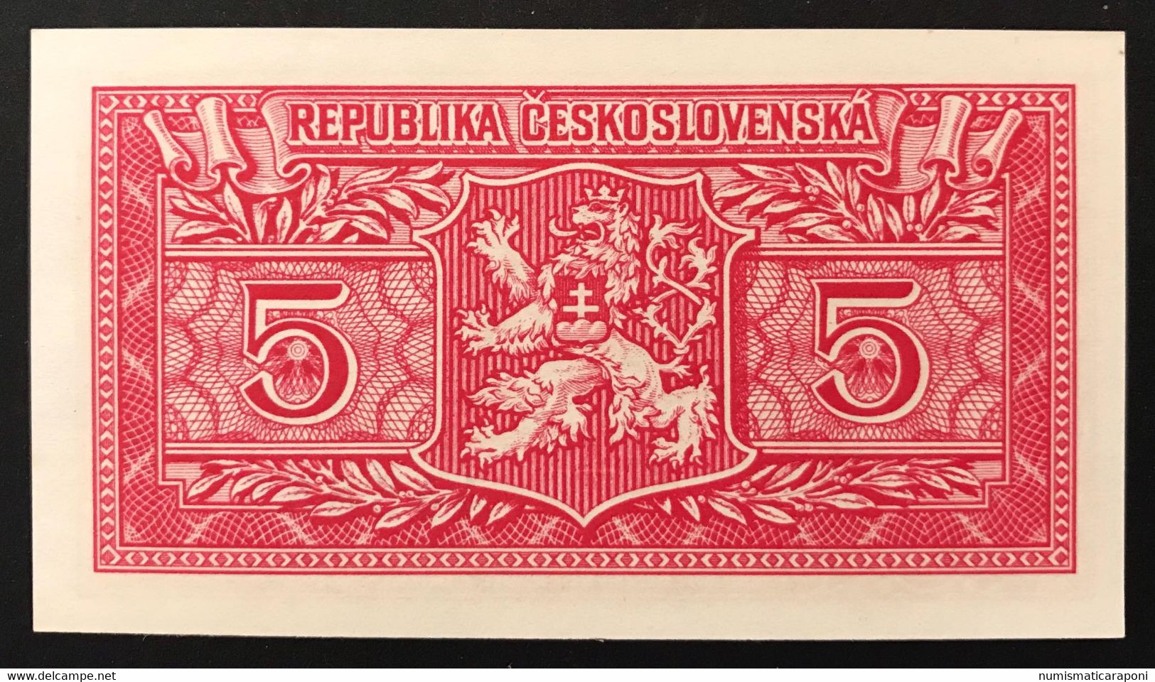 Ceskoslovenska CECOSLOVACCHIA  Czechoslovakia 5 KORUN 1949 UNC Pick#68a Lotto 3471 - República Checa