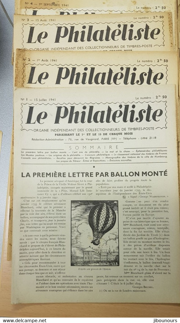 Le Philatéliste 18 Numéros De 1941 Et 1942 + Feuille De Présentation De La Revue Timbres 2 ème Guerre Mondiale Pétain - Français (àpd. 1941)