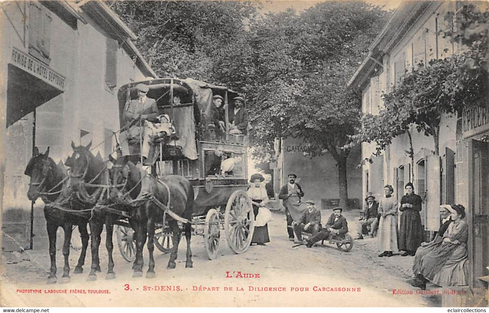 Saint Denis       11      Départ De La Diligence Pour Carcassonne   (voir Scan) - Andere & Zonder Classificatie