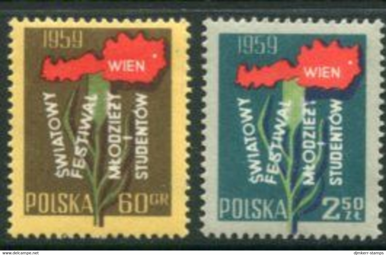 POLAND 1959 Youth And Student Games MNH / **.  Michel 1113-14 - Neufs