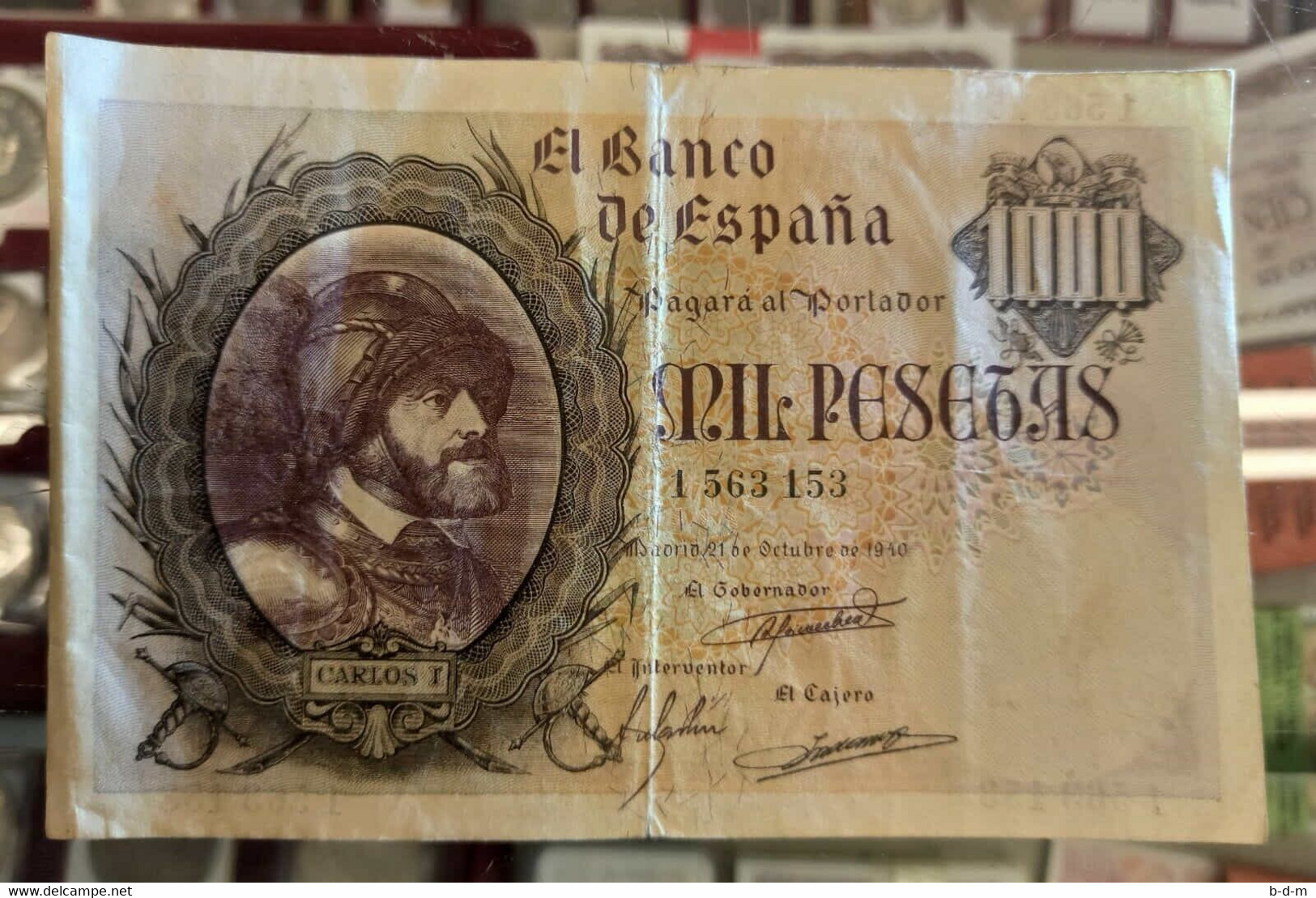 España Spain 1000 Pesetas Carlos I 1940 Pick 125 MBC VF - 1000 Peseten