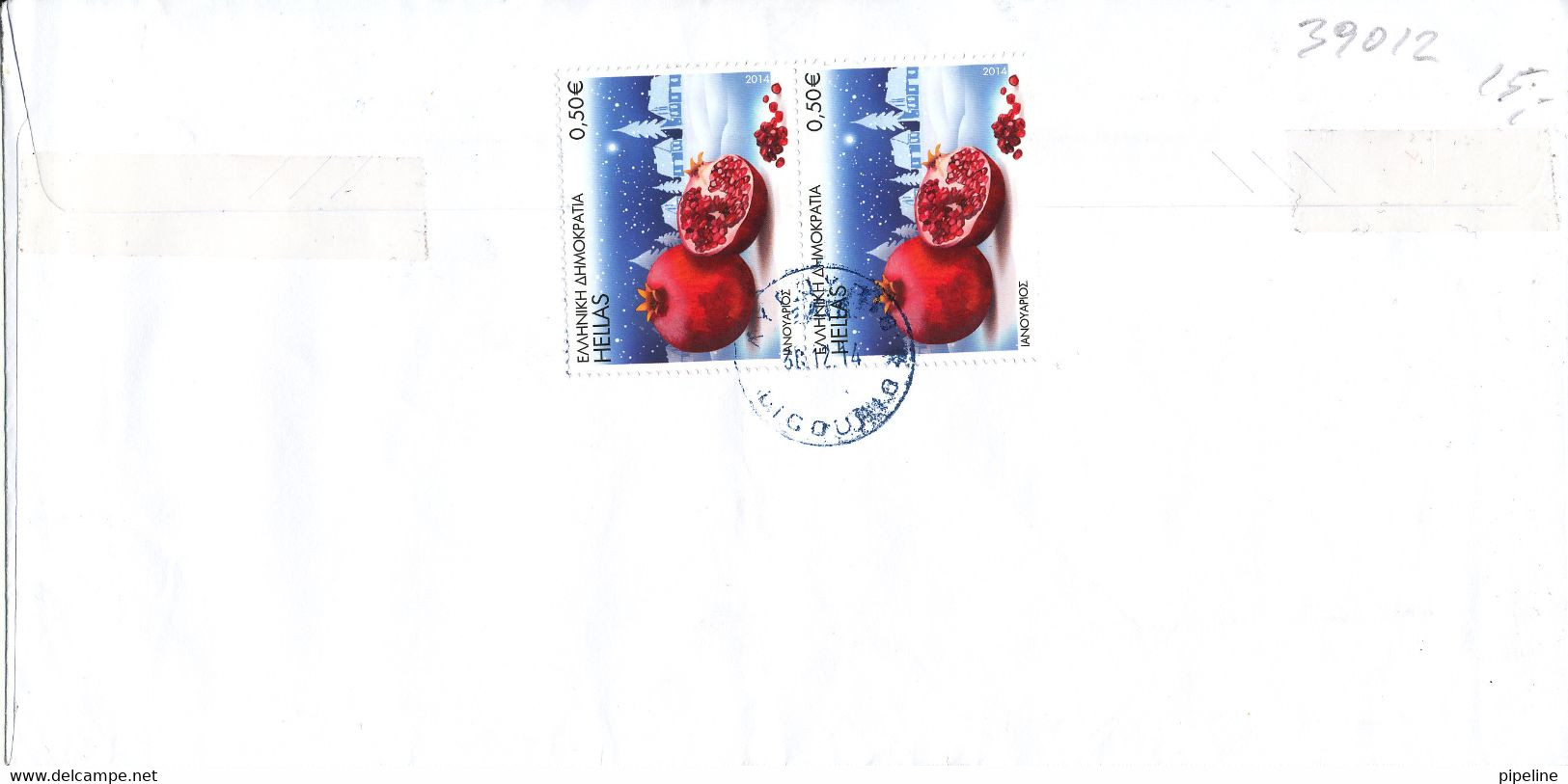 Greece Registered Cover Sent To Germany 30-12-2014 (with Topic Stamps On Front And Backside Of The Cover) - Lettres & Documents