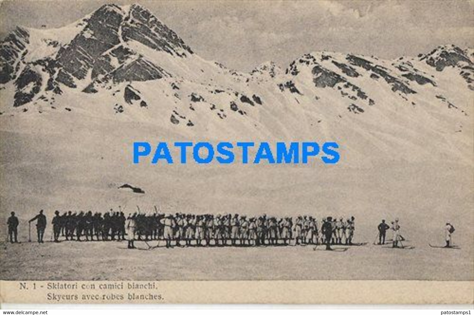 164546 ITALY THE WAR SOLDIER SKI SKIERS WITH WHITE COATS POSTAL POSTCARD - Other & Unclassified