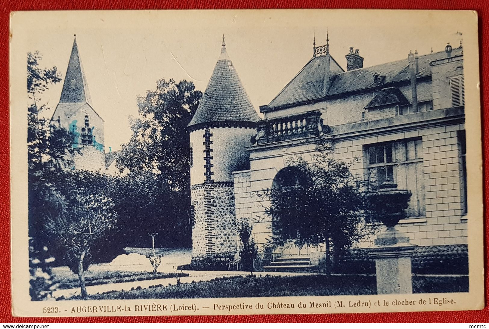 CPA -  Augerville La Rivière  -( Loiret) - Perspective Du Château Du Mesnil (M. Ledru) Et Le Clocher De L'église - Altri & Non Classificati
