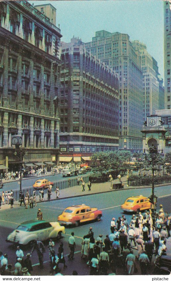 475 – Vintage 1950-60s – New York City – Herald Square – Animation Cars Taxis – Good Condition – 2 Scans - Places & Squares
