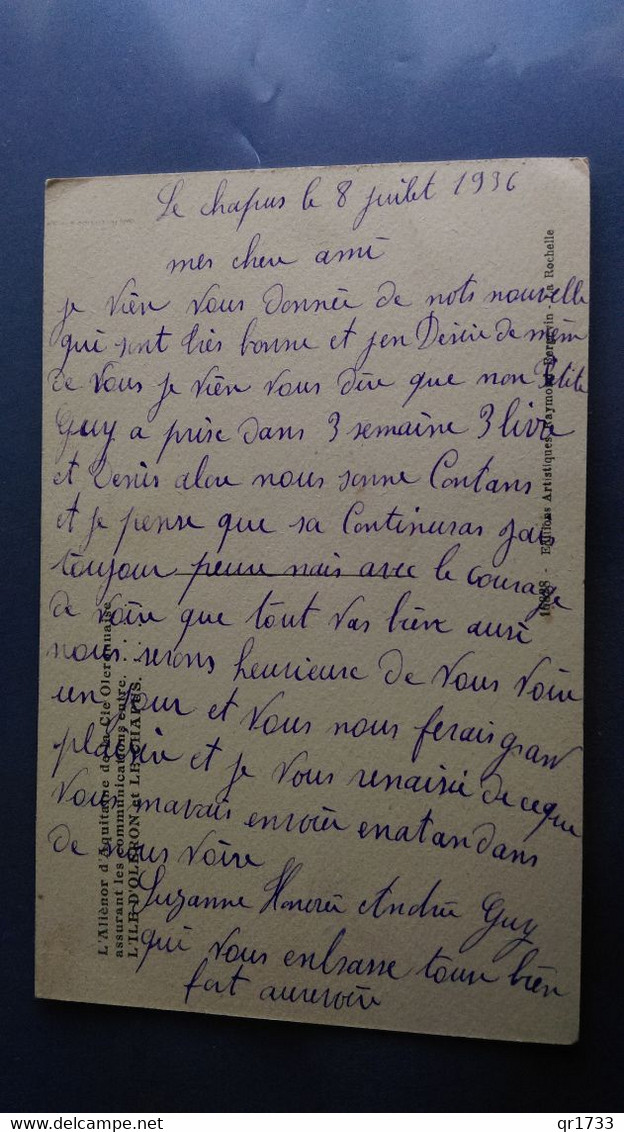 Cpa  L' ALLIENOR D' AQUITAINE  De La Cie OLERONNAISE  Bateau Assurant Le CHAPUS - Ile D'Oléron