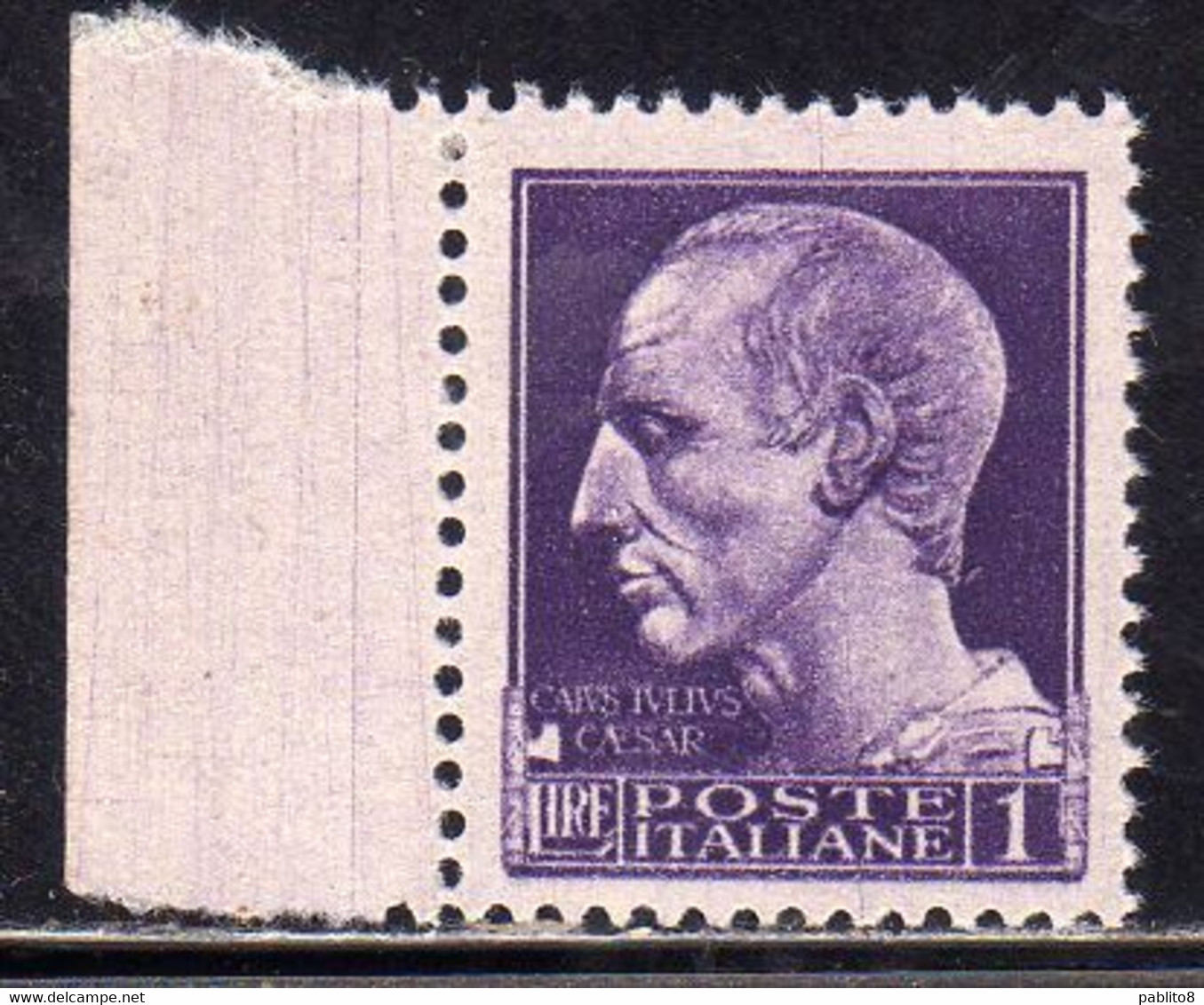 ITALIA REGNO ITALY KINGDOM 1945 1946 LUOGOTENENZA REGENCY IMPERIALE FASCI SENZA FILIGRANA UNWATERMARK LIRE 1 LIRA MNH - Nuovi