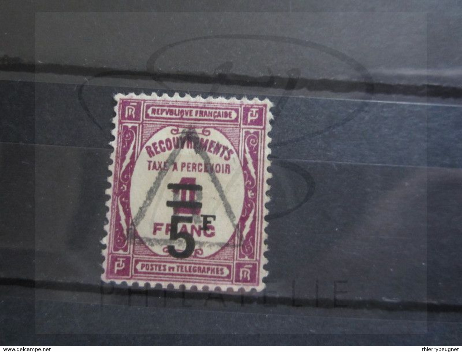 VEND BEAU TIMBRE TAXE DE FRANCE N° 65 , OBLITERATION TRIANGLE " R " !!! - 1859-1959 Used