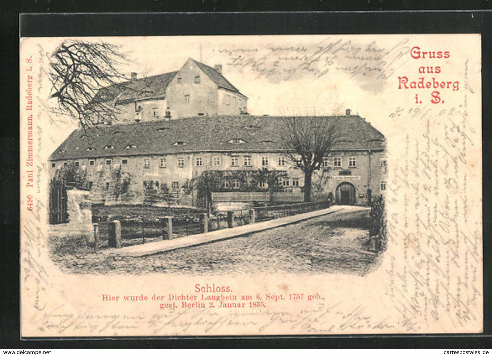 AK Radeberg I. S., Schlossansicht, Geburtsort Des Dichters Langbein - Radeberg