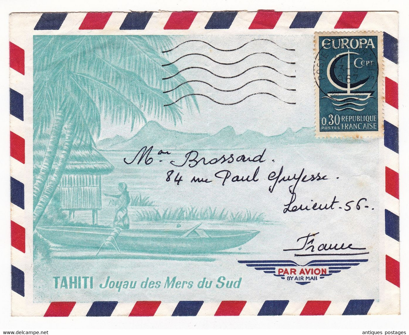 Lettre 1967 Tahiti Joyau Des Mers Du Sud Poste Aux Armées Franchise Militaire Secteur Postal 91381 - Brieven En Documenten