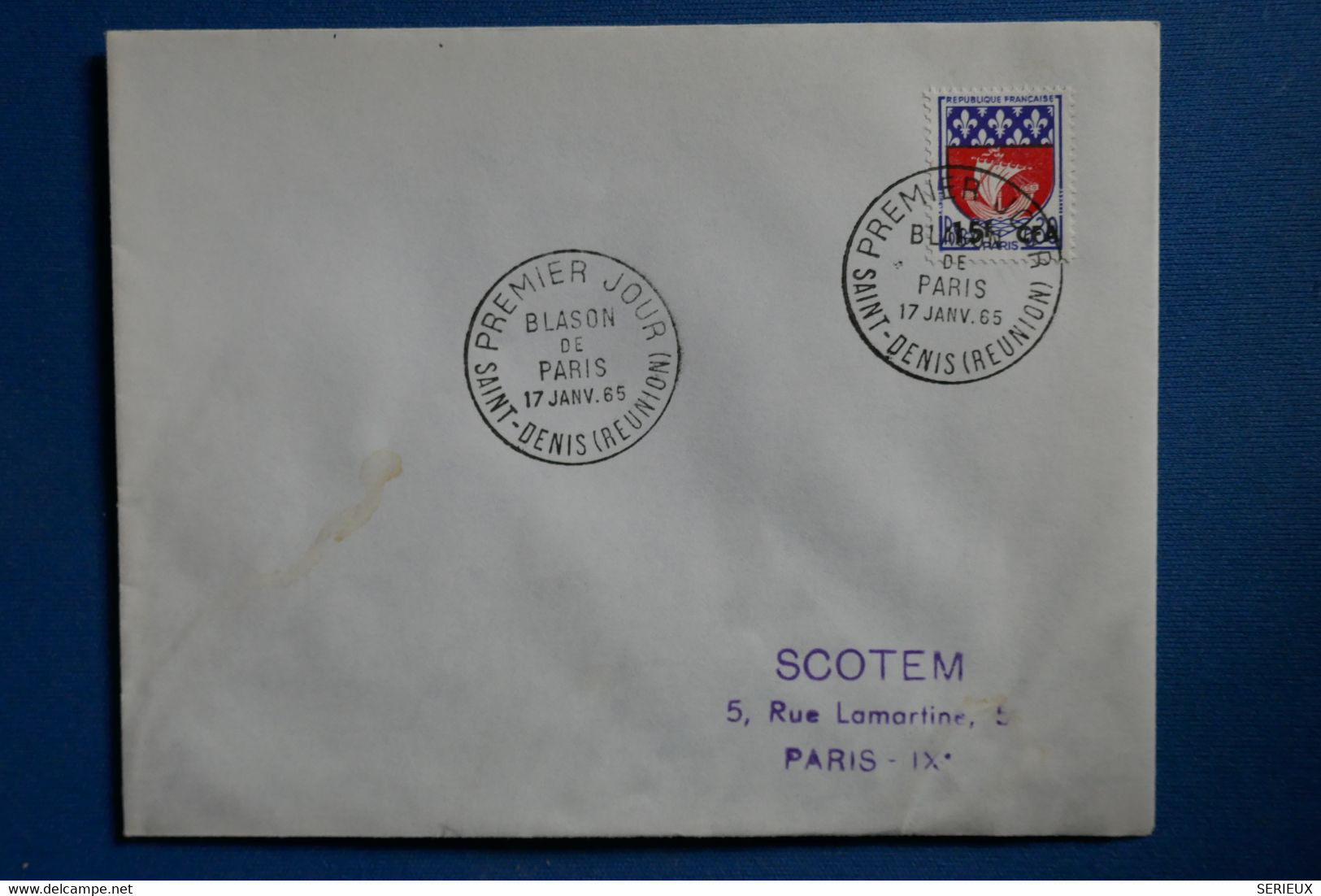 W6 LA REUNION  BELLE LETTRE    1965 SAINT DENIS POUR PARIS + AFFRANCHI. PLAISANT - Storia Postale