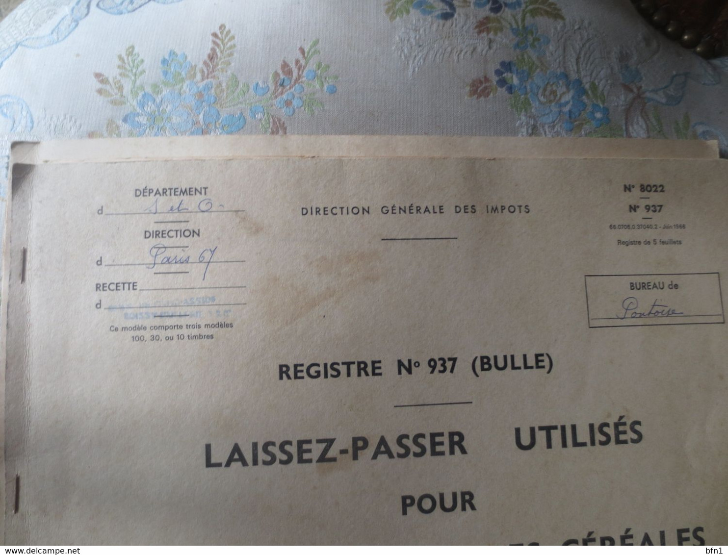 LAISSEZ-PASSER UTILISES POUR LA CIRCULATION DES CEREALES- DIRECTION GENERALE DES IMPOTS - Décrets & Lois