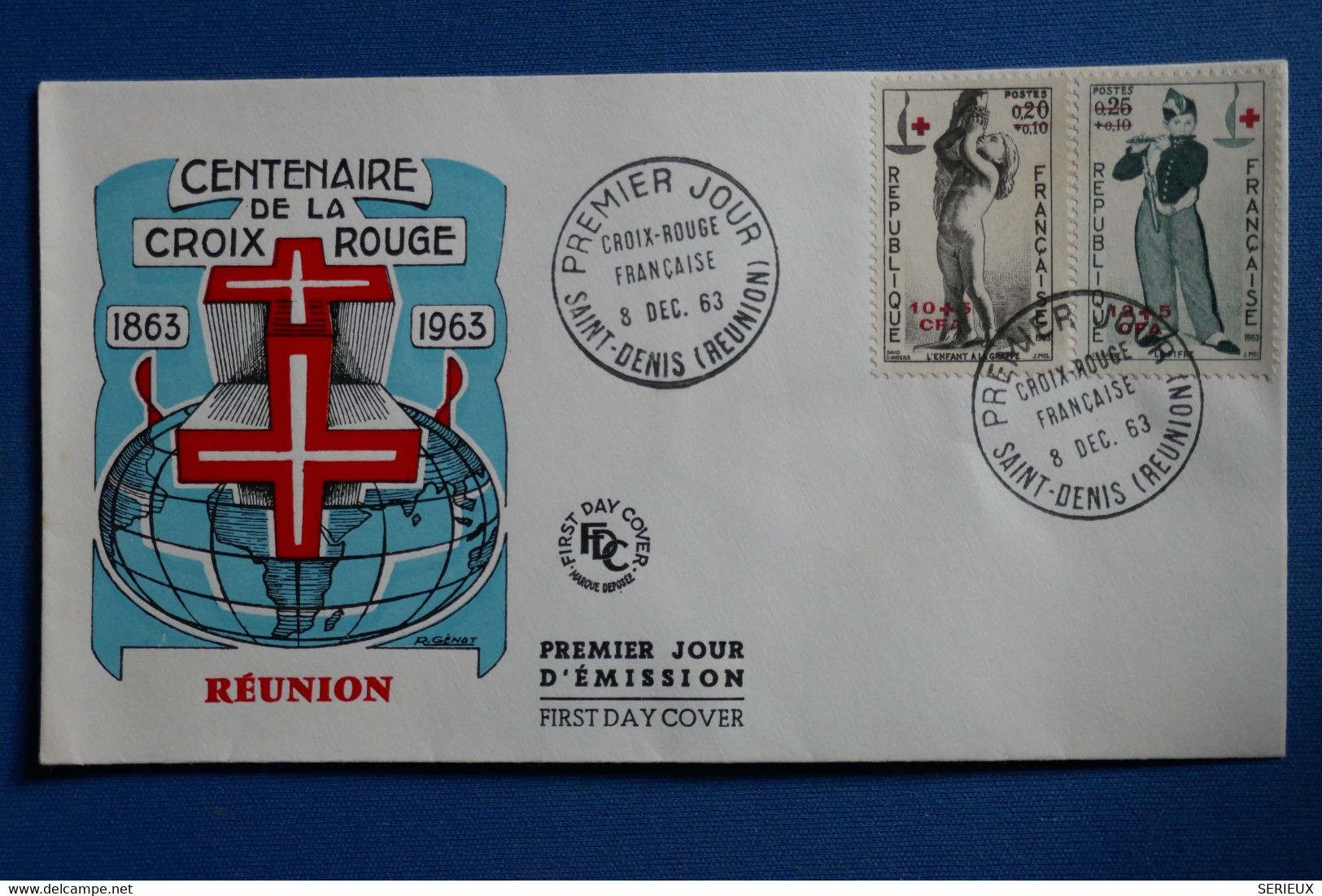 W6 LA REUNION  BELLE LETTRE  1963   PREMIER JOUR SAINT DENIS  + AFFRANCHI. PLAISANT - Storia Postale