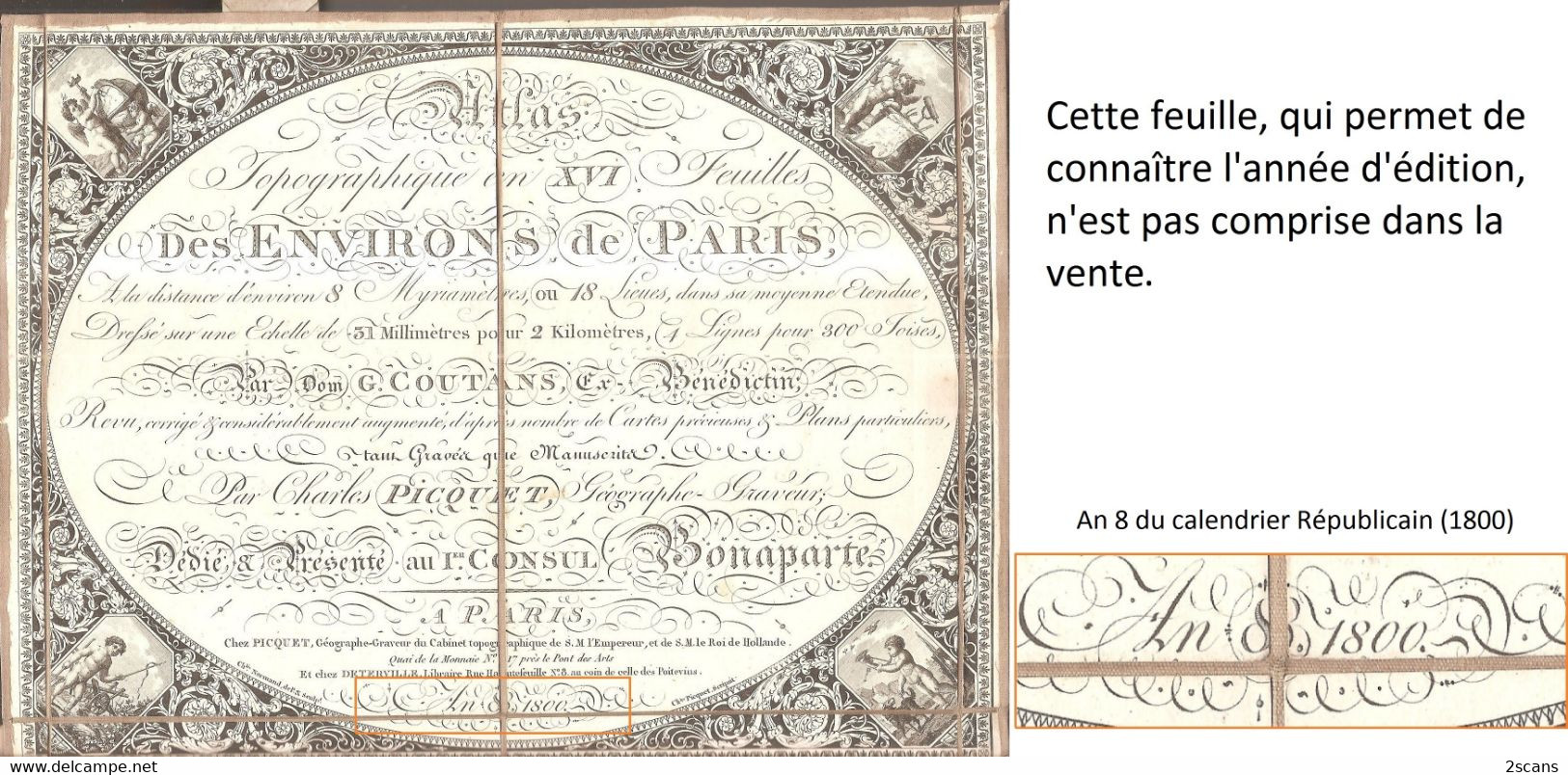 18è siècle (1800) CARTE GÉOGRAPHIQUE : Brie-Comte-Robert Tournan Roissy Pontault Guignes Ozoir Brunoy - (TRÈS BEL ÉTAT)