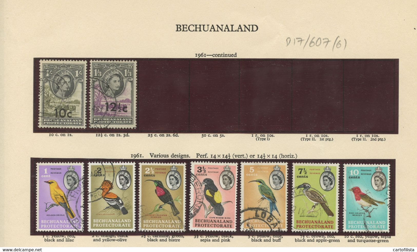 Used Stamps, Lot, BECHUANALAND, Miscellaneous From 1891 To 1966  (Lot 607) - 6 Scans - Other & Unclassified