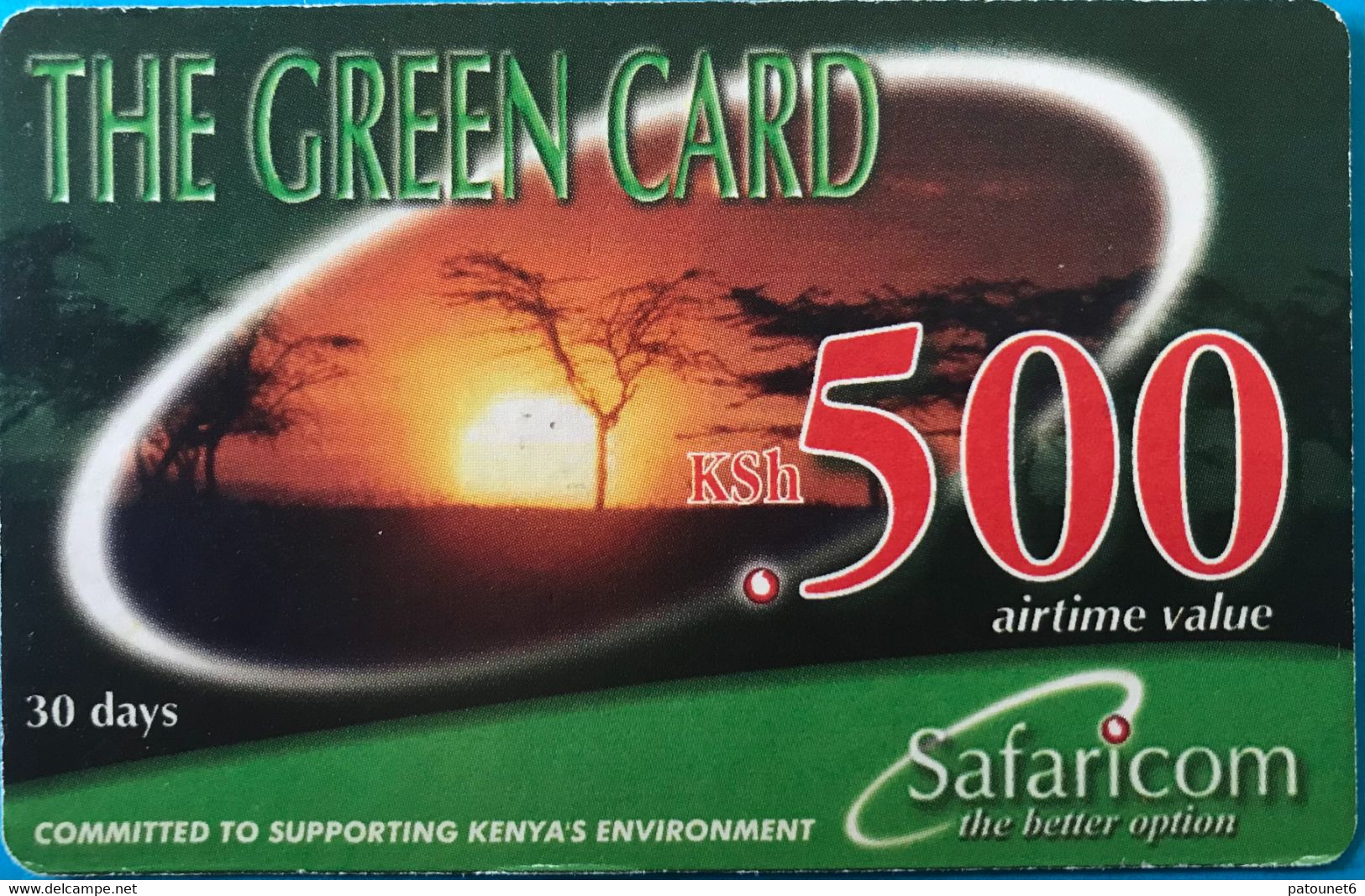 KENYA  -   Prepaid  - Safaricom - The Green Card -  500 KSh - Kenya