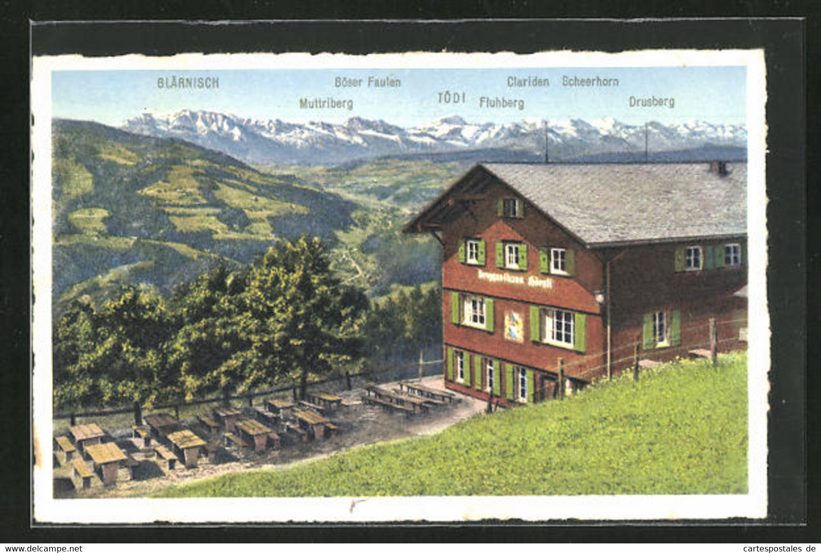 AK Fischenthal, Berggasthaus Hörnli Mit Gebirgskette - Fischenthal