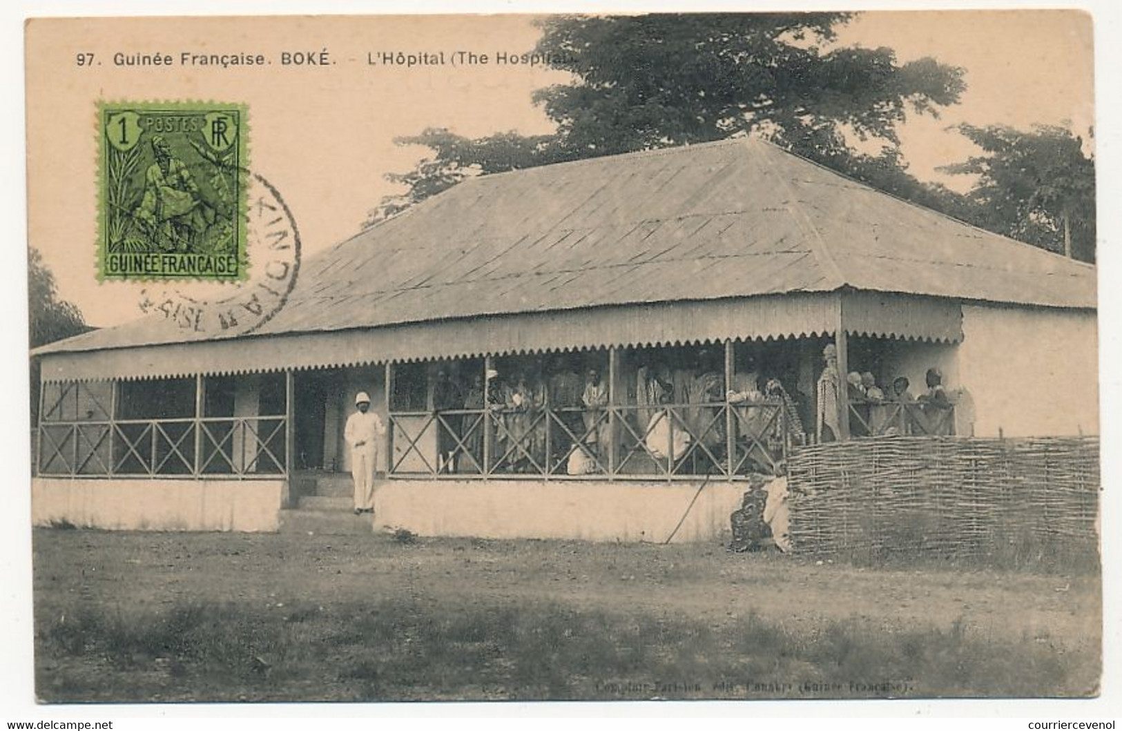 CPA - GUINÉE - BOKÉ - L'Hopital - Cachet Complaisant "Kindia - Guinée Française" - Französisch-Guinea