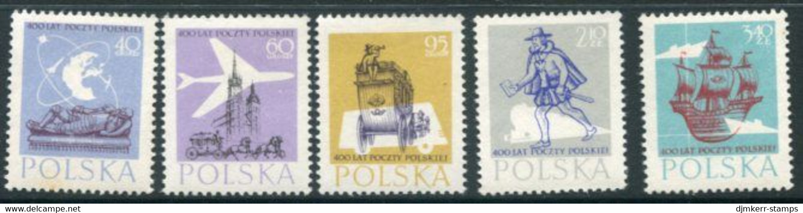 POLAND 1958 400th Anniversary Of Polish Post MNH / **.  Michel 1063-67 - Unused Stamps