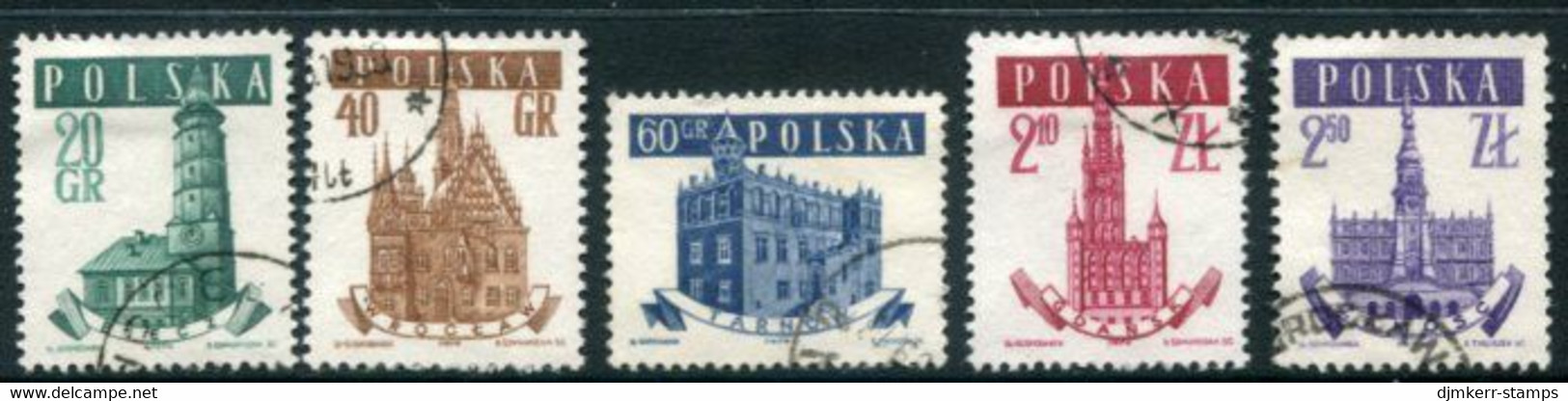 POLAND 1958 Town Halls Used  Michel 1046-50 - Used Stamps