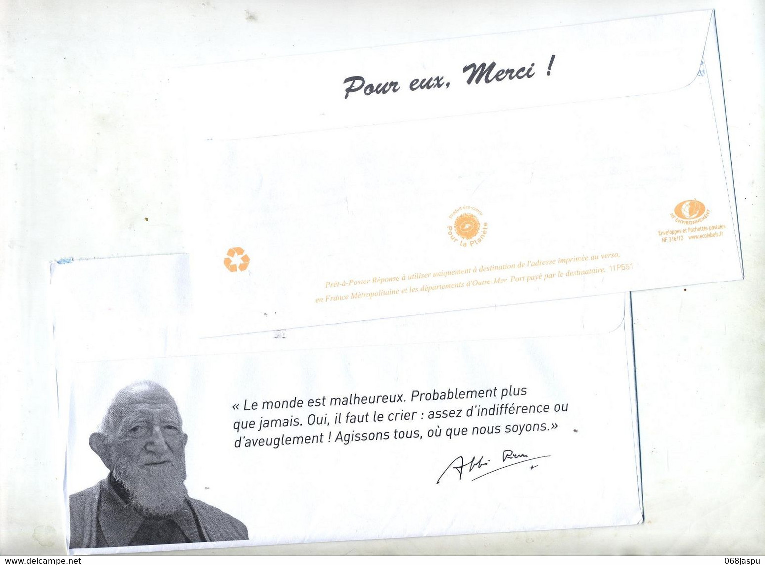 Pap Reponse Beaujard  Fondation Abbe Pierre + Destineo - Prêts-à-poster: Réponse /Beaujard