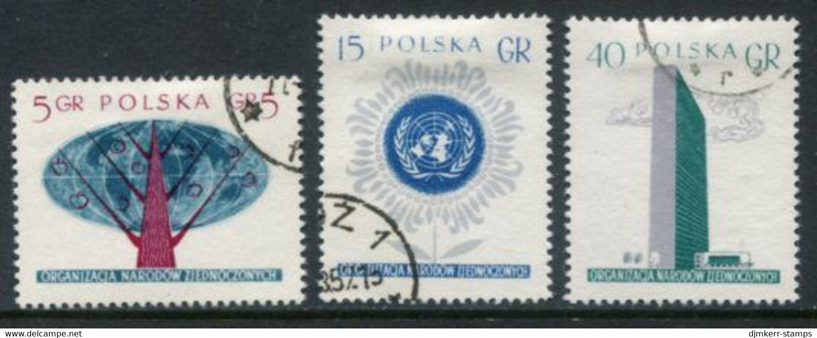 POLAND 1957 United Nations Used.  Michel 998-1000A - Usati