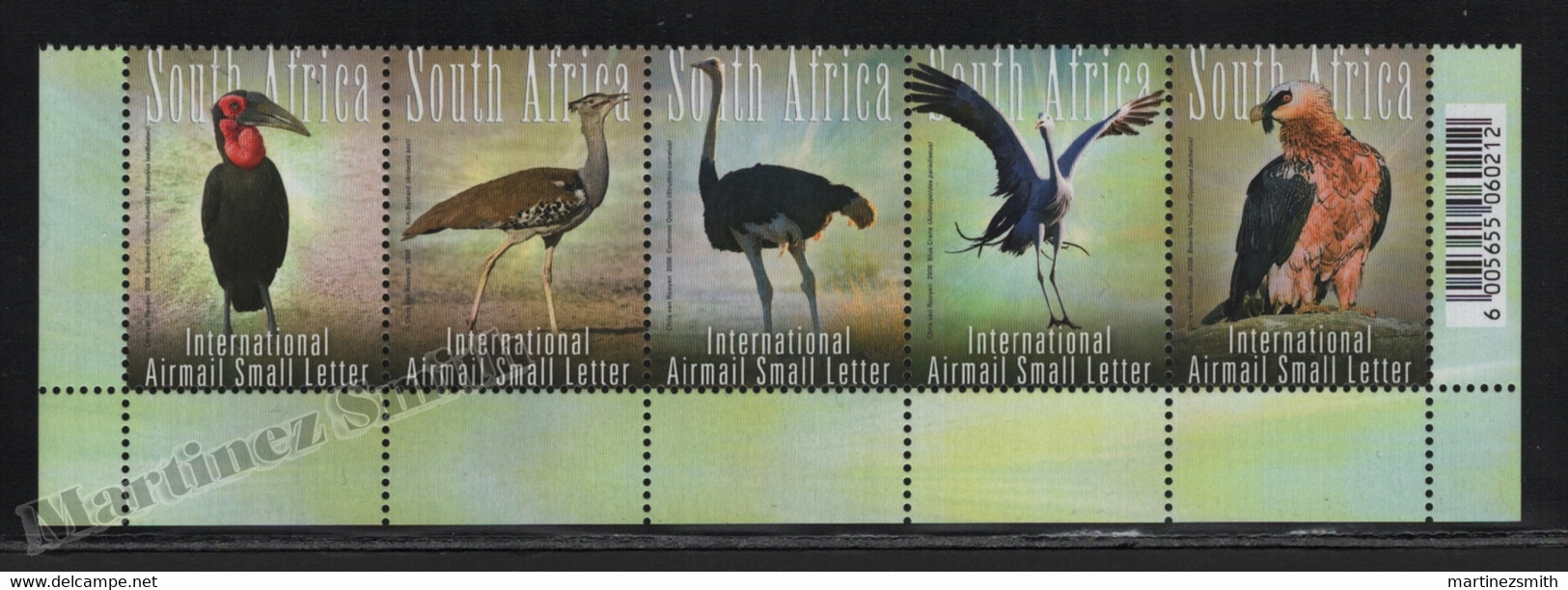 Afrique Du Sud - South Africa 2008 Yvert Airmail 144-48, Fauna, Five Great Birds  - MNH - Posta Aerea