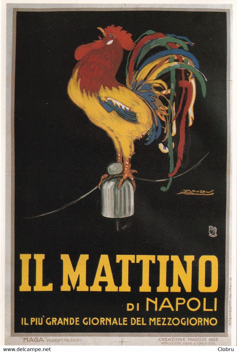 L.A. Mauzan, Exposition Le Bestiaire, Albi 1989, Affiche Pour 'Il Mattino Di Napoli', Carte Glacée - Mauzan, L.A.