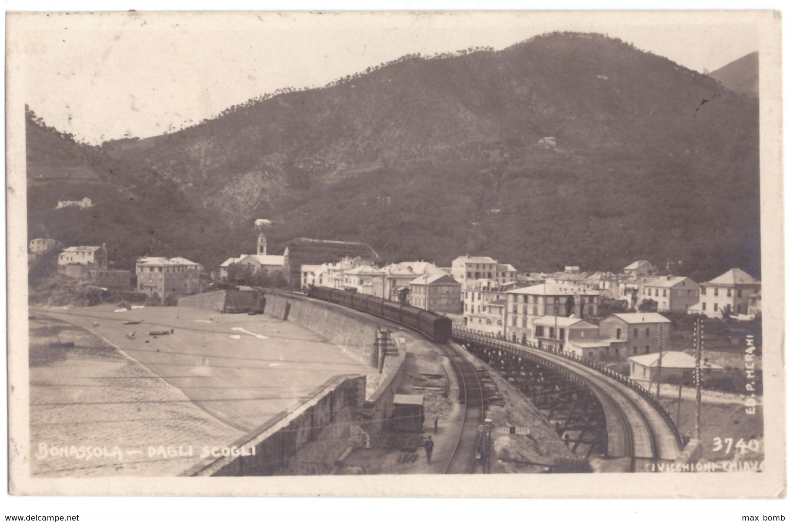 1912 BONASSOLA DAGLI SCOGLI FERROVIA CON TRENO  LA SPEZIA - La Spezia