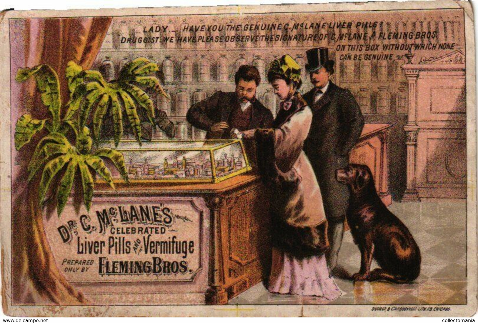 1 Litho PUB Pharmacy Druggist Lanes Liver Pills & Vermifuge Fleming Bross  Pittsburg Kwakzalver Charletan Apotheek - Petit Format : ...-1900