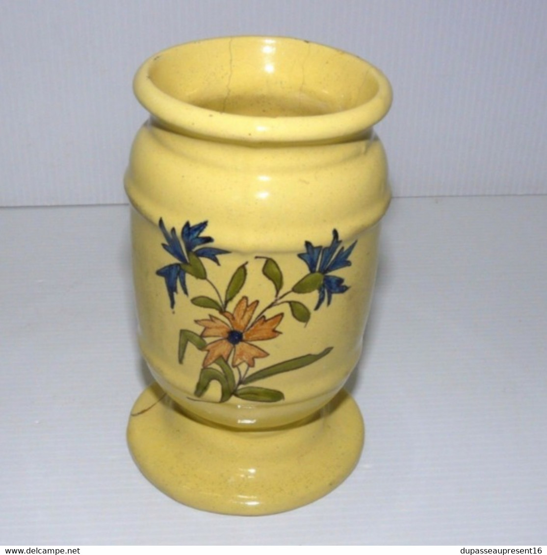 ANCIEN POT A PHARMACIE ALBARELLO XVIIIe-XIXe FAIENCE MOUSTIERS OU MONTPELLIER collection vitrine déco