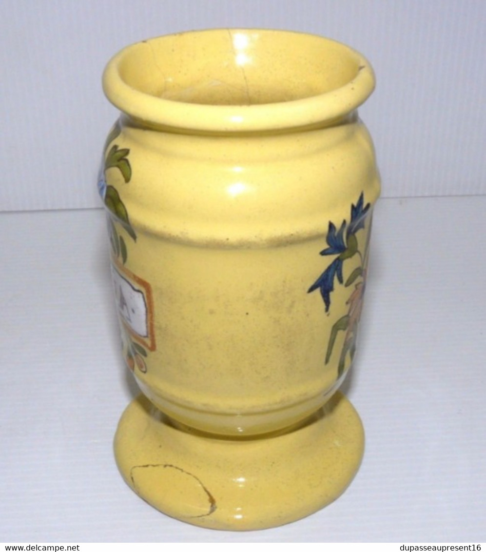 ANCIEN POT A PHARMACIE ALBARELLO XVIIIe-XIXe FAIENCE MOUSTIERS OU MONTPELLIER collection vitrine déco