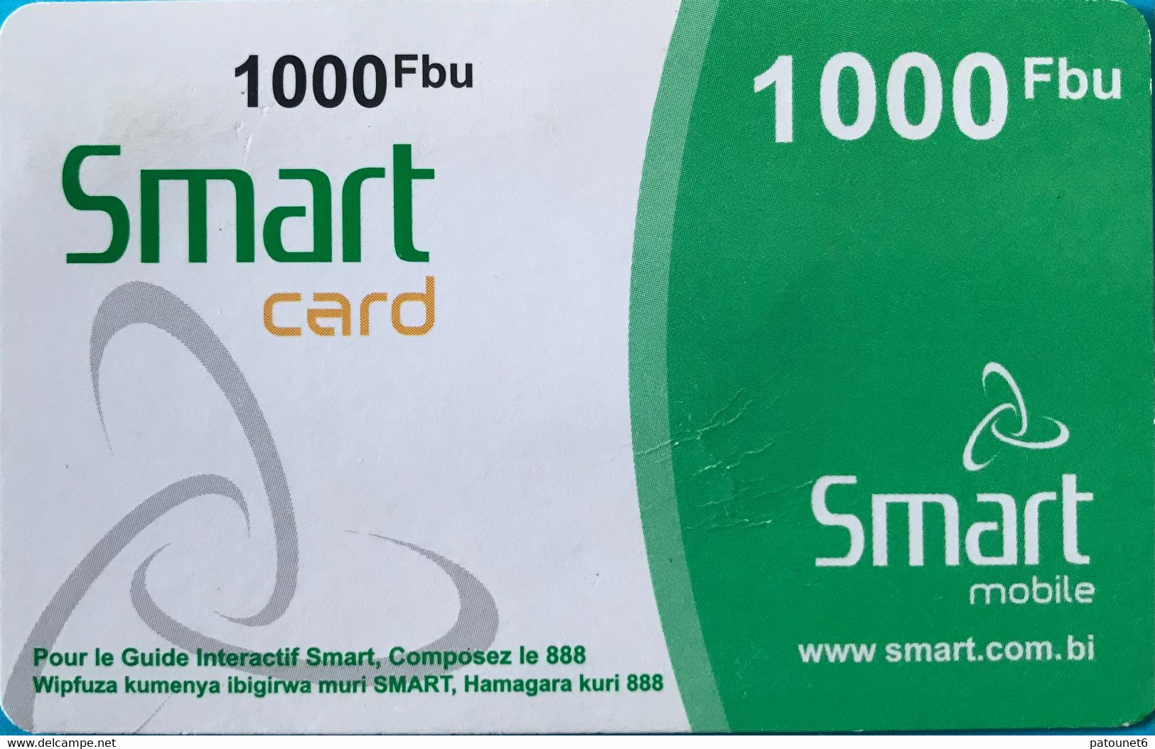 BURUNDI  -  Recharge  - Smart Card  - 1000 Fbu - Burundi