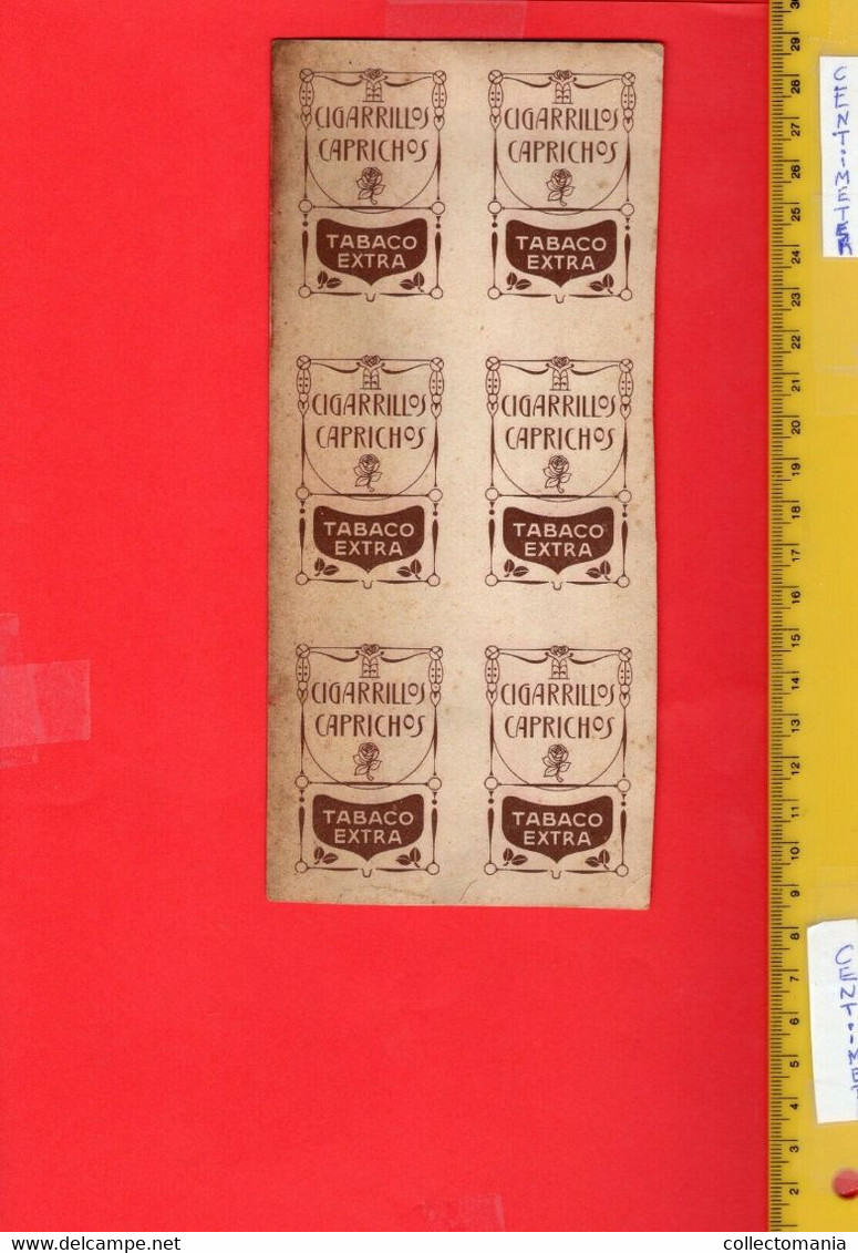 1880 Printed Litho Card, TABACOS LA PAZ Bolivia 9,2cmX20,2cm Cigarillos CAPRICHOS FERNANDO MAURI Cigarette Cards Proof - Collezioni E Lotti