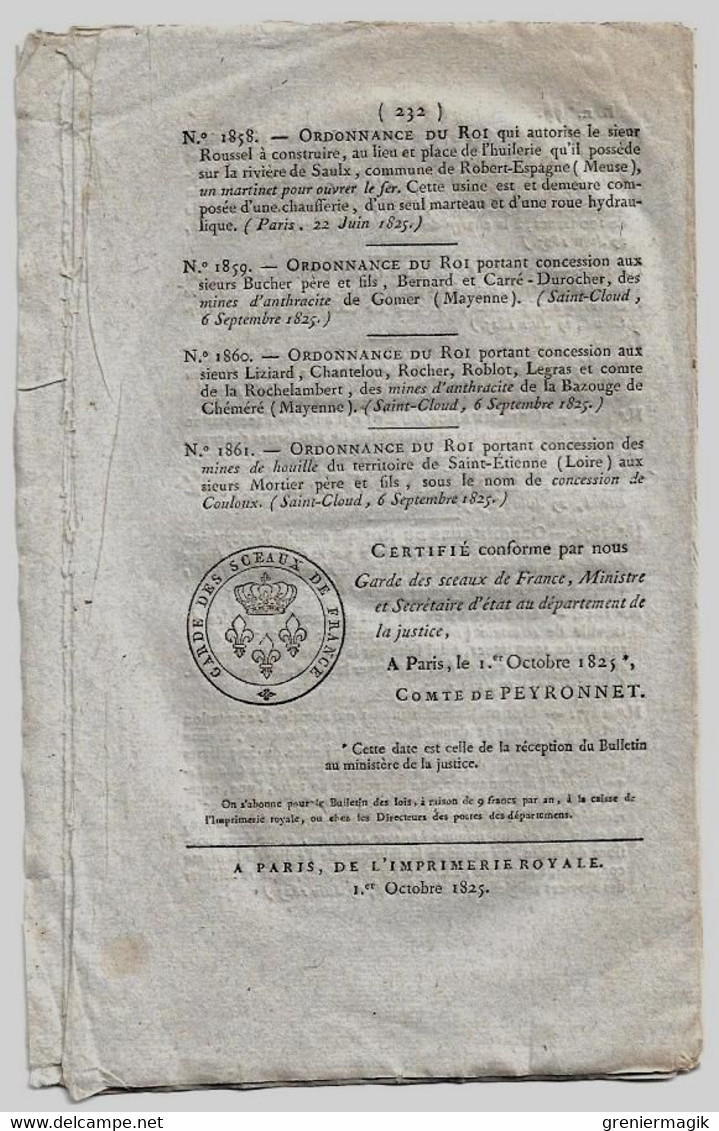 Bulletin des Lois N°59 1825 Prud'hommes Sainte-Marie-aux-Mines/Abattoir Toulouse Belfort/Routes départementales