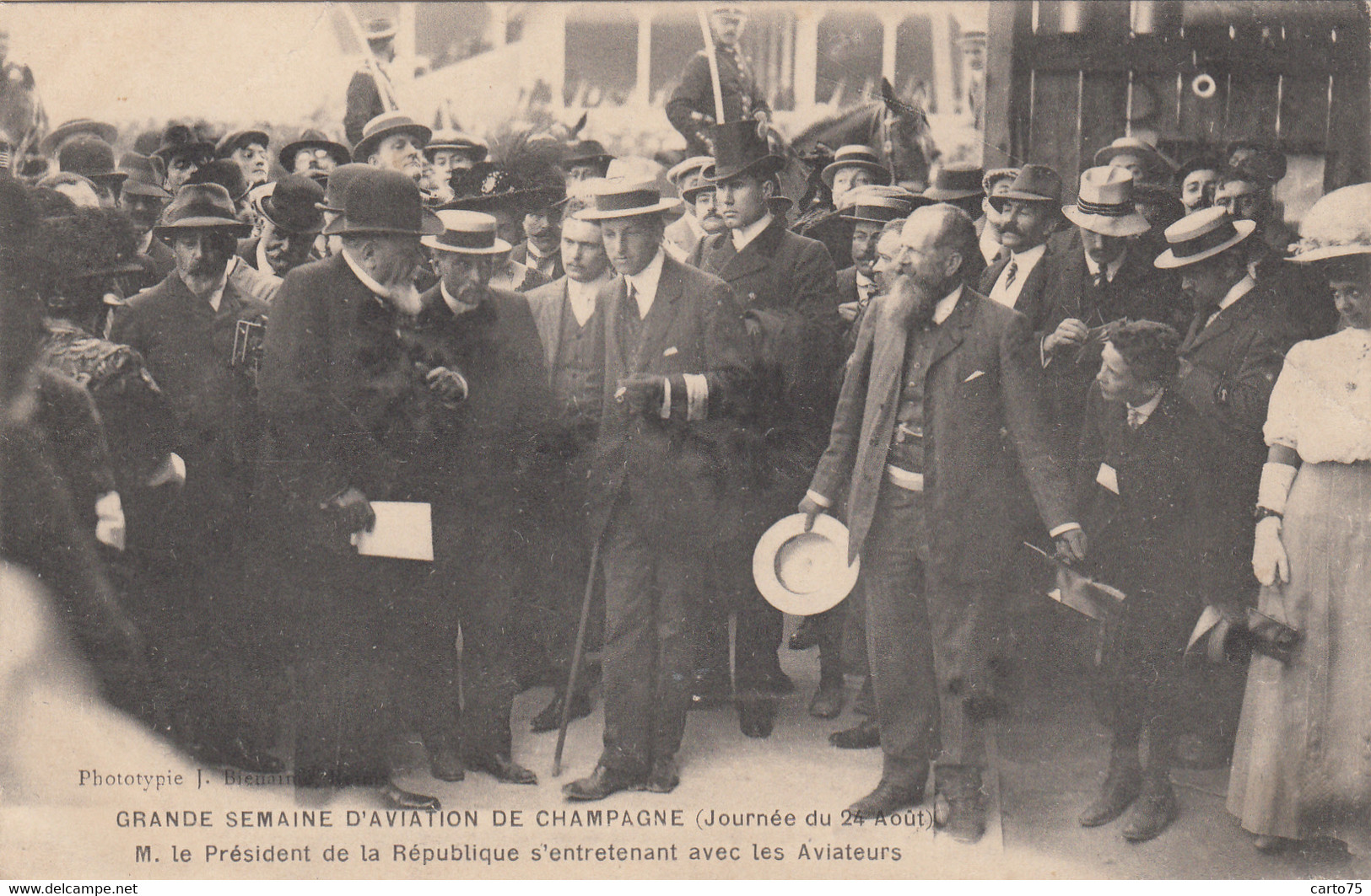 Aviation - Aviateurs - Grande Semaine De L'Aviation De Champagne - Président Armand Fallières - Aviateurs