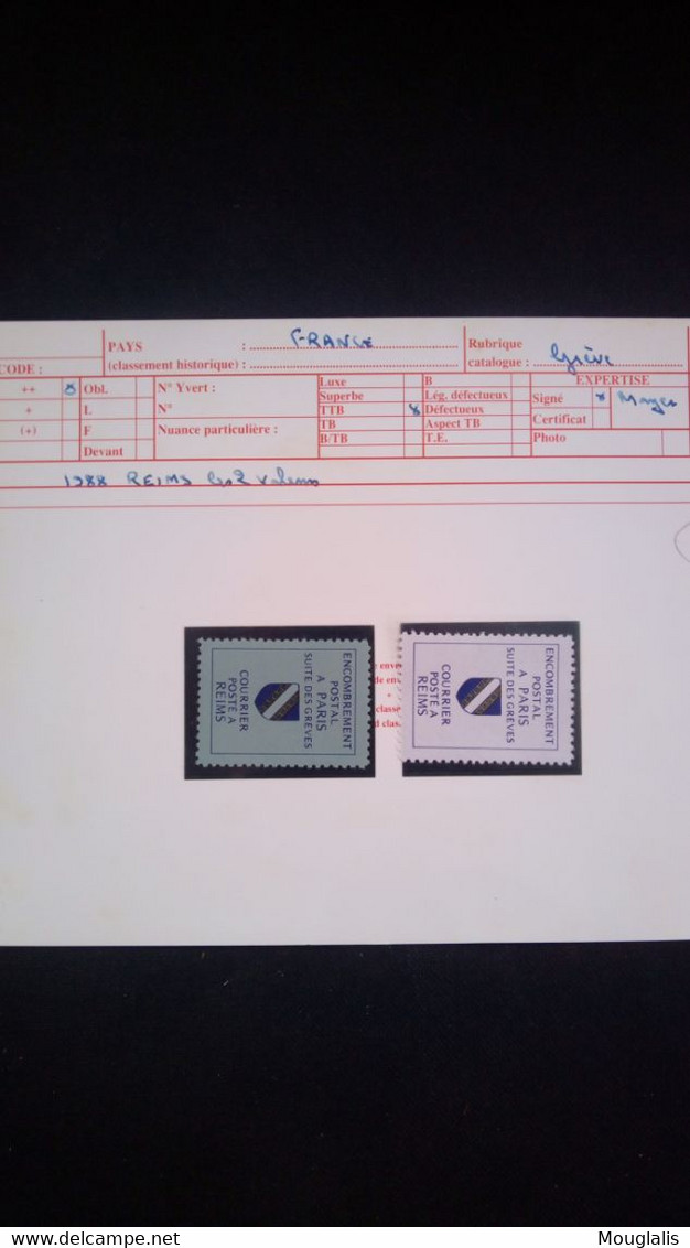 France Timbres De Grève REIMS 1988 Encombrement Postal à Paris Suite Des Grèves Courrier Posté à Reims Signé Mayer +++ - Other & Unclassified