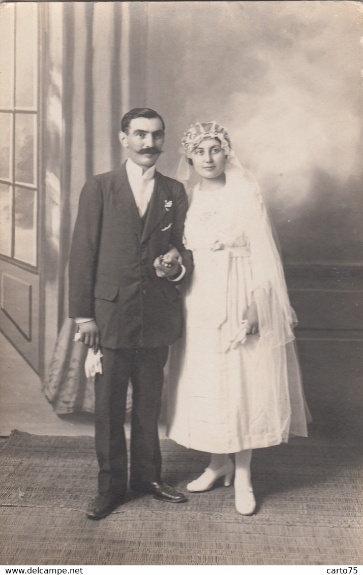Photographie - Carte-photo - Couple Mariage - Photographe à Gabès 1920 - Mode - Photographie