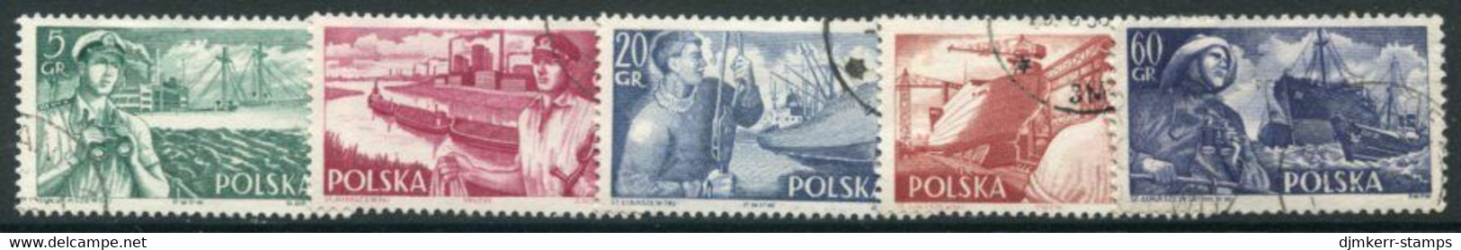 POLAND 1956 Merchant Navy Used.  Michel 959-63 - Used Stamps