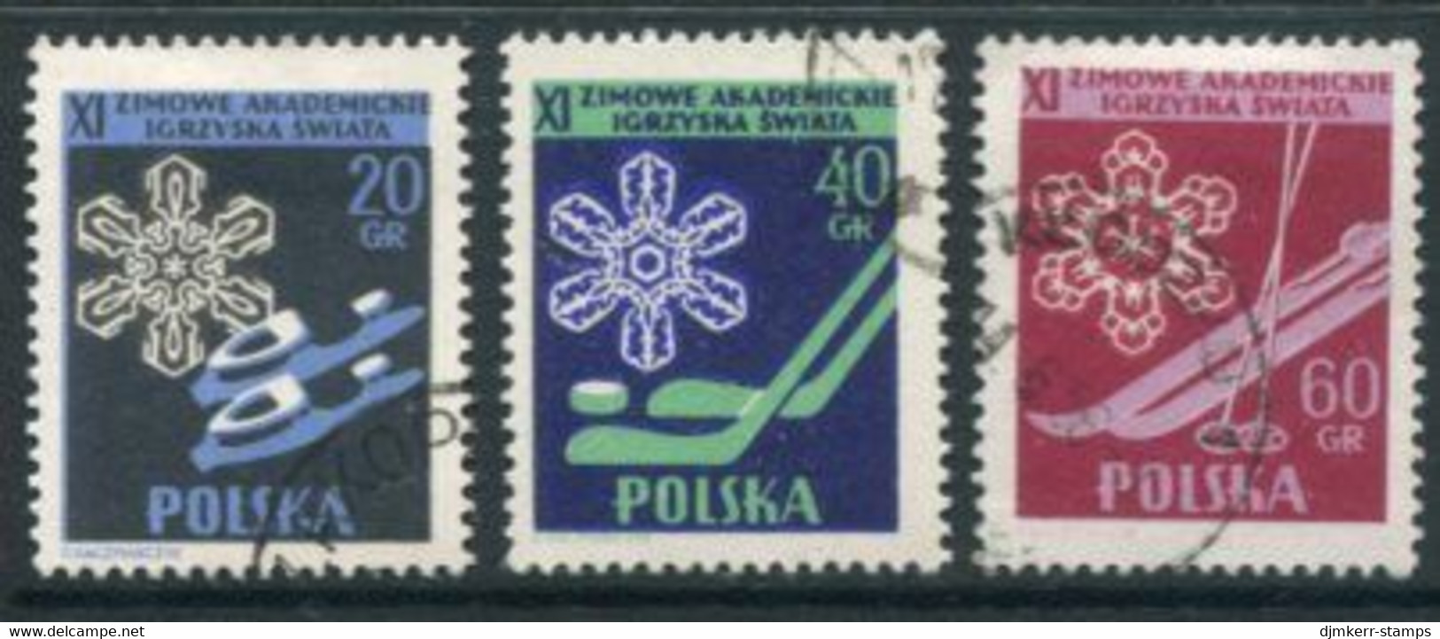POLAND 1956 Student Winter Sports Used.  Michel 956-58 - Used Stamps