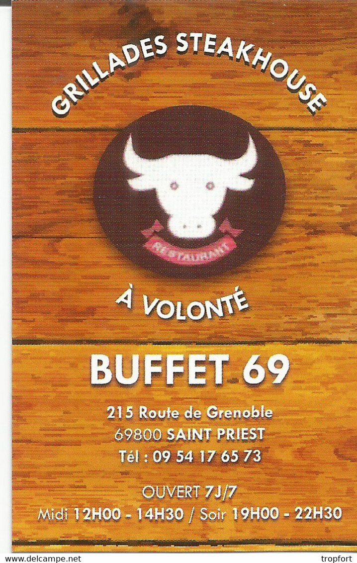 F127 / Publicitaire /advertising Business Card CARTE De VISITE Saint Priest   (  69  )      Restaurant BUFFET 69 - Saint Priest