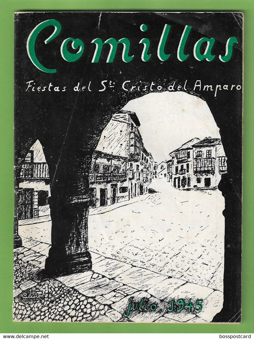 Comillas - Folleto Fiestas Del Stº Cristo Del Amparo, 1945 - Santander - Cantabria  - España - [4] Themes