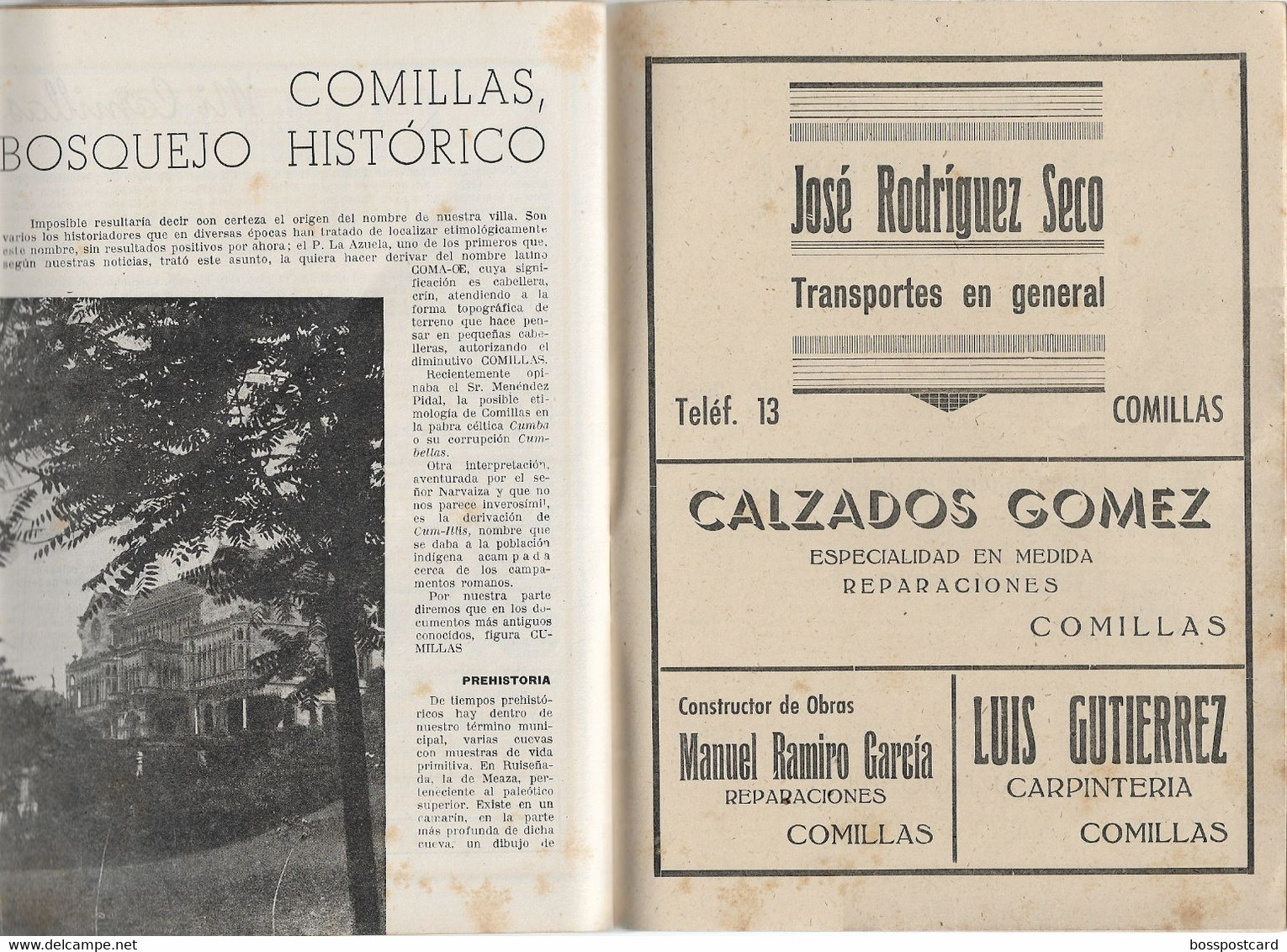 Comillas - Folleto Fiestas del Stº Cristo del Amparo, 1945 - Santander - Cantabria  - España