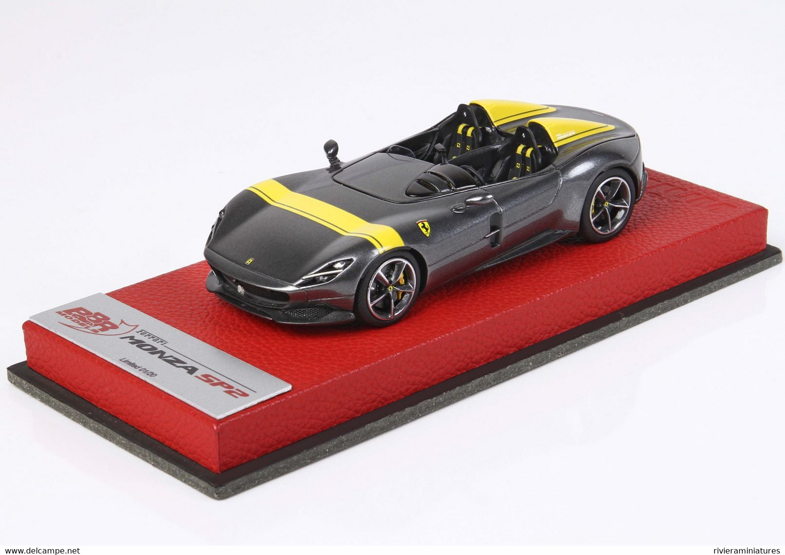 BBR - FERRARI Monza SP2 - Met. Silver / Yellow - BBRC221HPRE - 1/43 - BBR