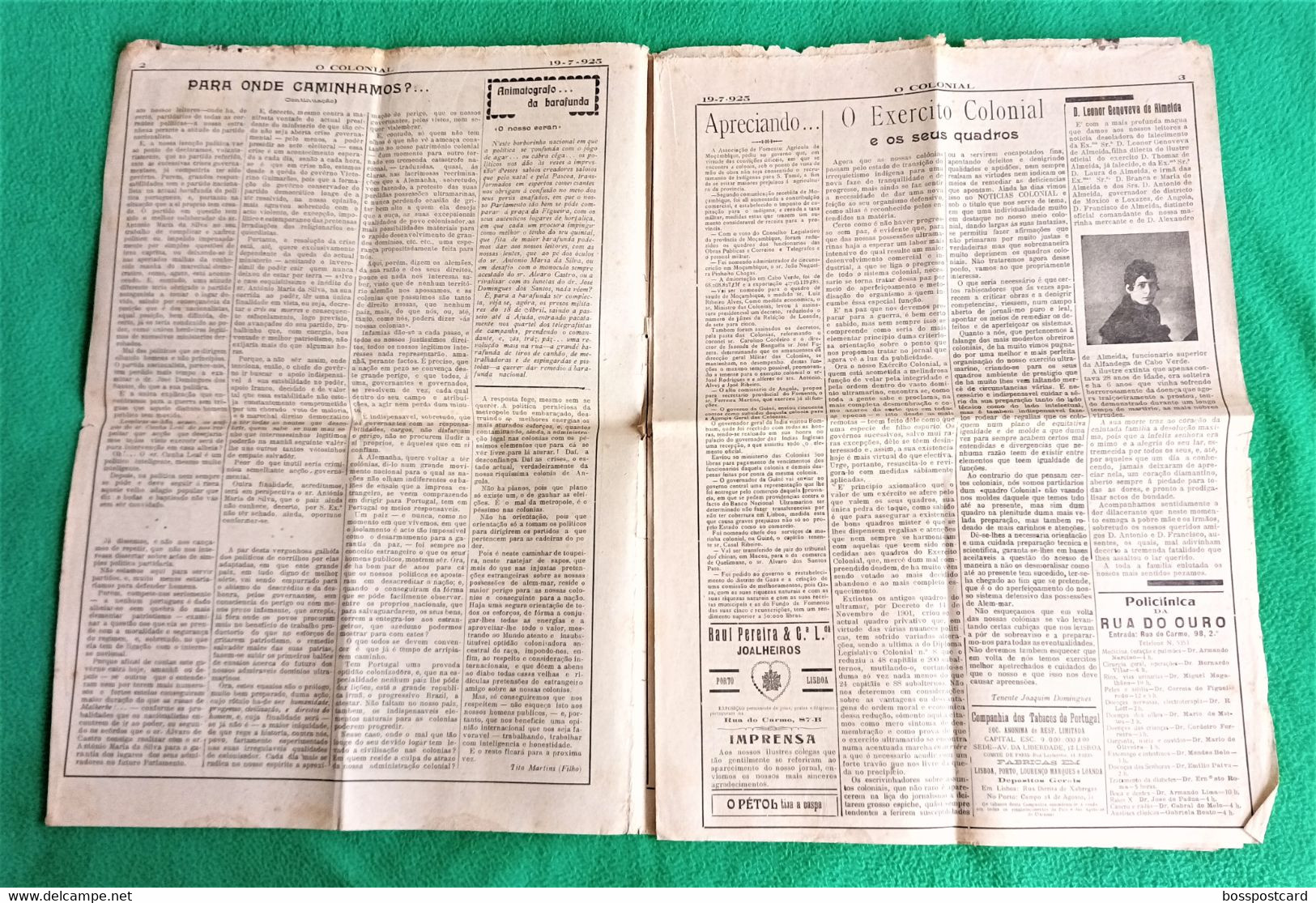 Lisboa - Jornal O Colonial Nº 2 De 19 De Julho De 1925 - Imprensa - Angola - Moçambique - Portugal - Allgemeine Literatur