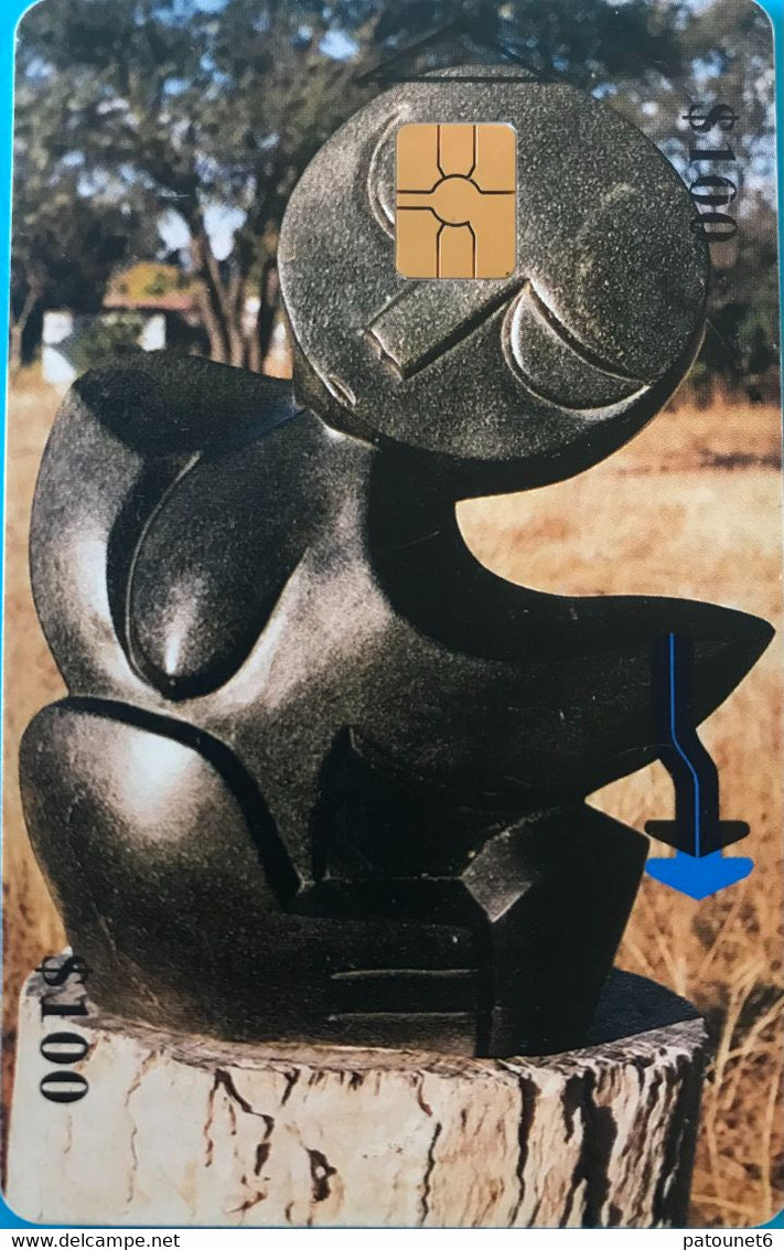 ZIMBABWE  -  Phonecard - Sculptor : E Rukodzi - $ 100 - Simbabwe