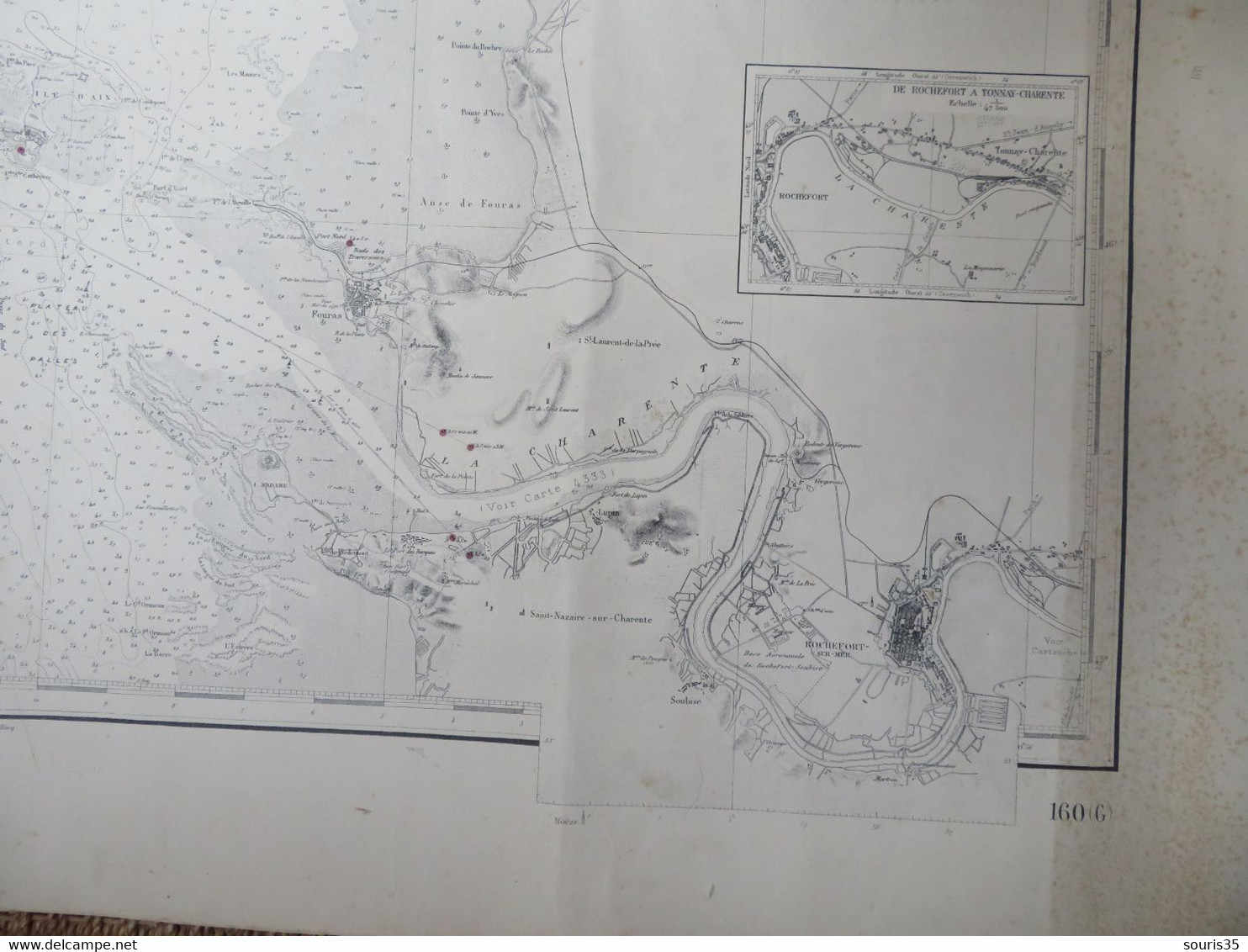 1832 Carte Marine Ancienne De La Rochelle à Rochefort - Nautical Charts